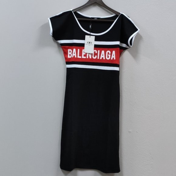 black balenciaga dress